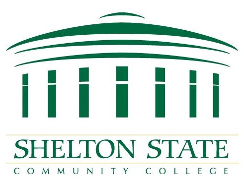 Picture of Shelton State Community College logo. It's a logo sketch of their school building.